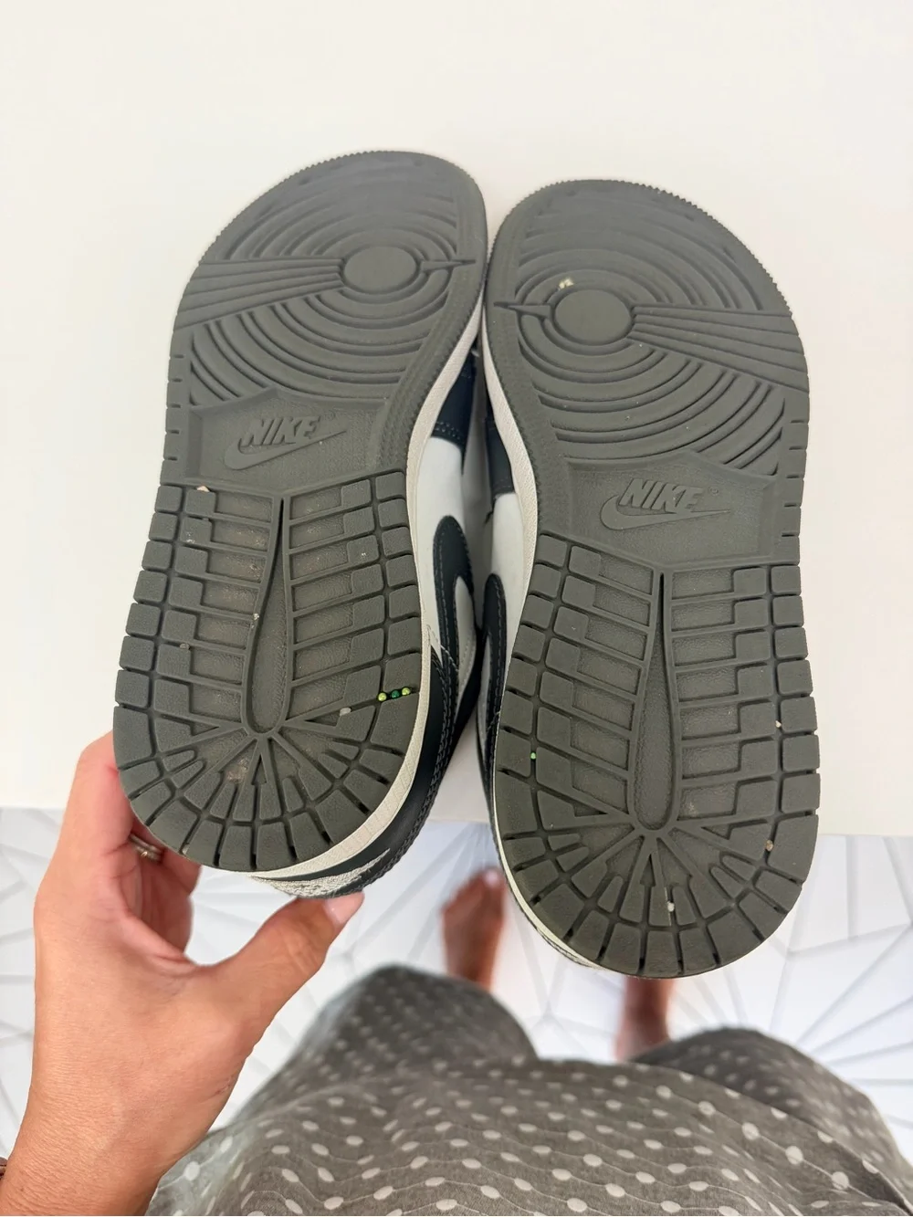 Jordan Kids Low Top Sneakers in White and Dark Gray
